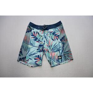 Quiksilver Highline Board Shorts Stretch Striped Floral Surf Water Swim Mens 28